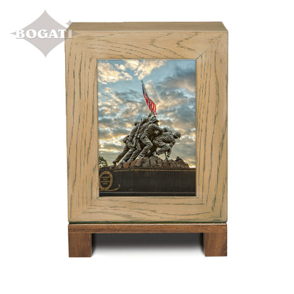 ADULT Rustic Style Photo Frame Urn - Marine Corps Memorial