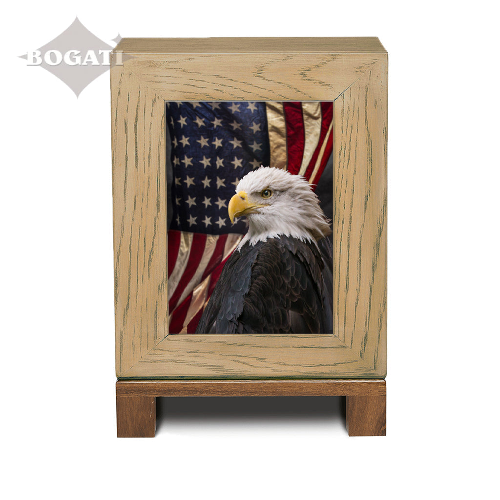 ADULT Rustic Style Photo Frame Urn - American Eagle