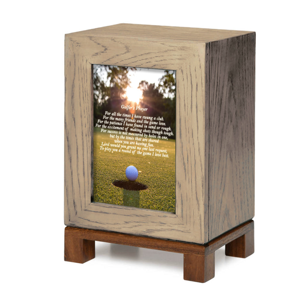 ADULT Rustic Style Photo Frame Urn - Golfer's Prayer