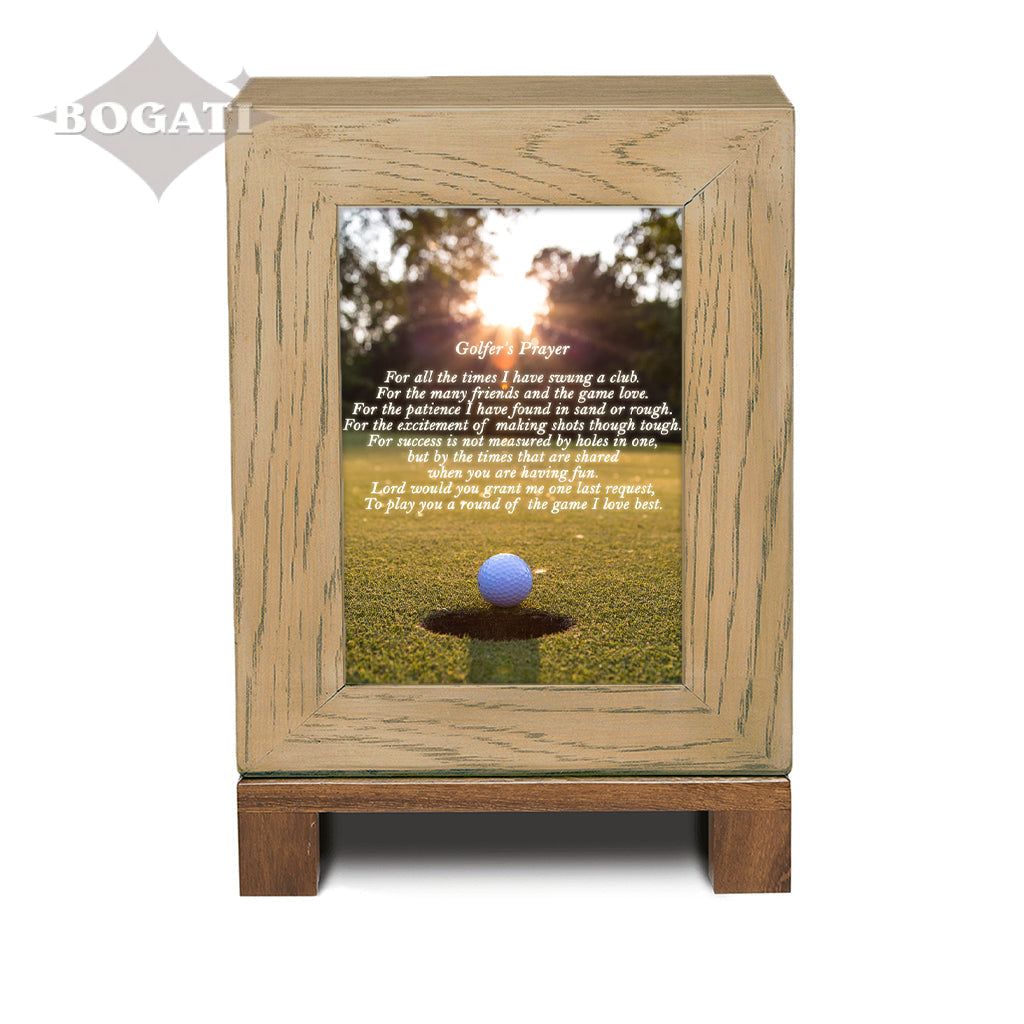 ADULT Rustic Style Photo Frame Urn - Golfer's Prayer