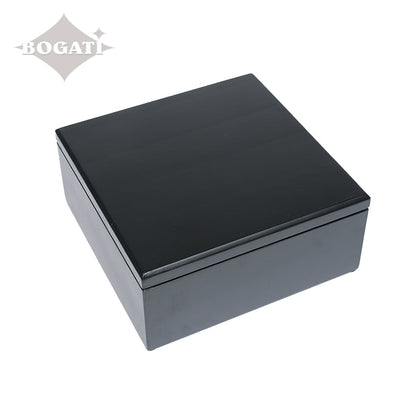 LARGE - Rubberwood Cremation Urn -1107- Black with US Military Emblem