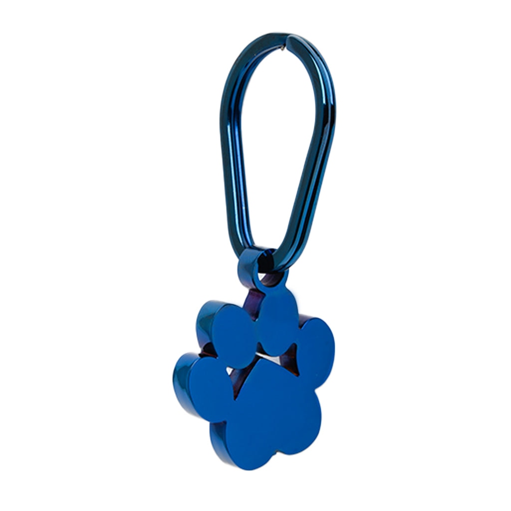 J-096- Large Pawprint Keychain - Blue