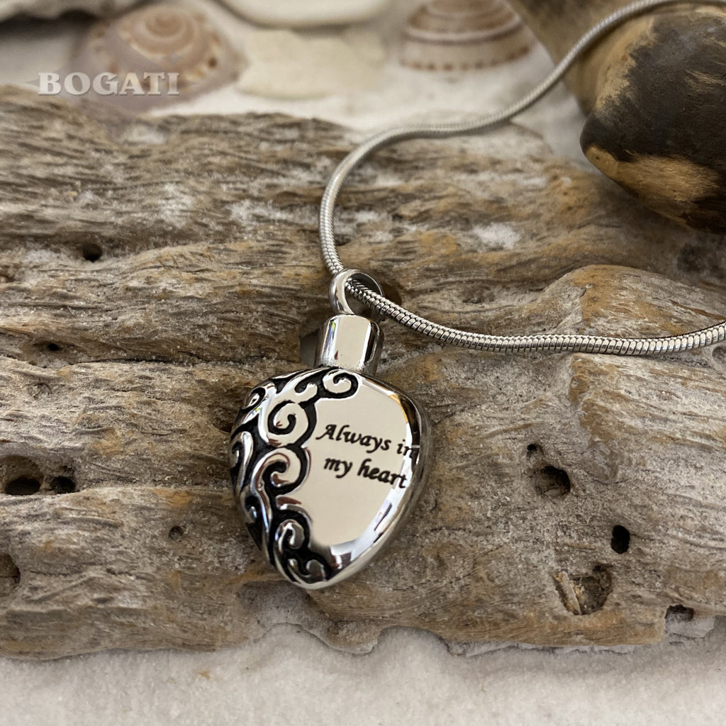 J-006 - “Always In My Heart” - Silver-tone - Pendant with Chain