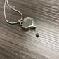 opening a Curved Silver Heart with Clear Stones - Pendant with Chain