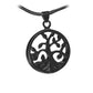 J-107 - Tree Of Life Circle Pendant With Chain Black