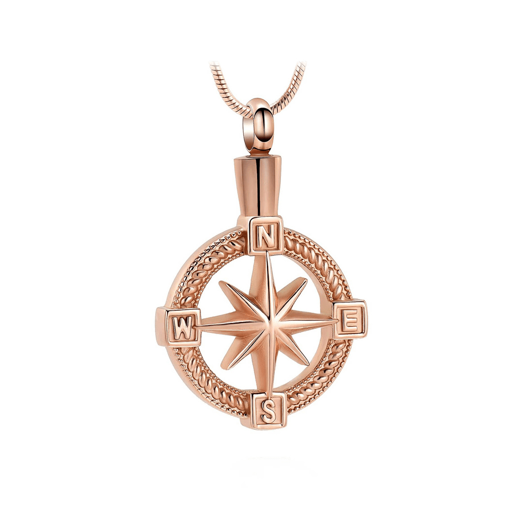 J-124 - NorthStar Compass - Rose gold-tone - Pendant with Chain