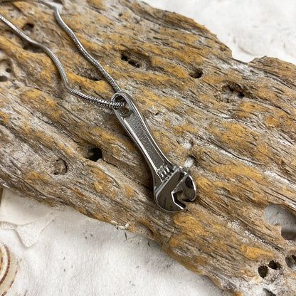 J-1405 - Wrench -Silver-tone - Pendant with Chain