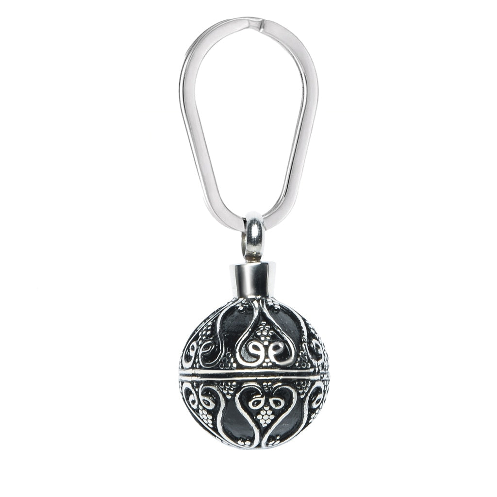 J-1918 - Antique Sphere- Silver-tone - Keychain