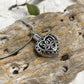 J-057 - Black & Silver Family Heart - Pendant with Chain - Son