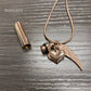 J-205 - Rose Gold-tone Cylinder with Angel Wing and Heart - Pendant with Chain