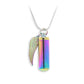 J-207 Rainbow Cylinder with Wing - Pendant with Chain