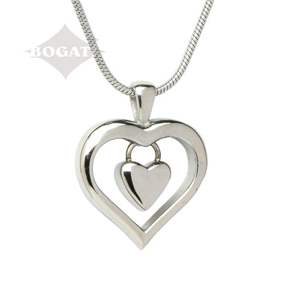 J-269 - Heart Charm - Silver-tone - Pendant with Chain