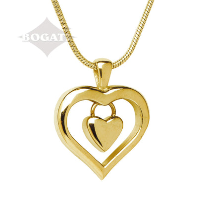 J-269 - Heart Charm - Gold-tone - Pendant with Chain