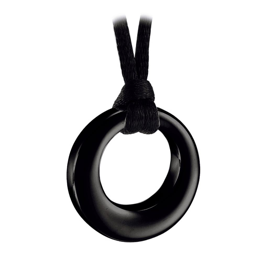 J-390- Circle of Life - Black- Pendant with Rope