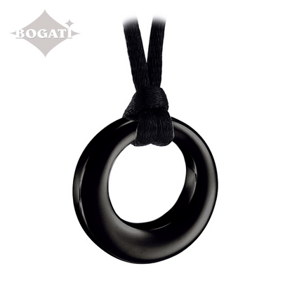 J-390- Circle of Life - Black- Pendant with Rope
