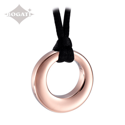 J-390- Circle of Life - Rose Gold-tone - Pendant with Rope