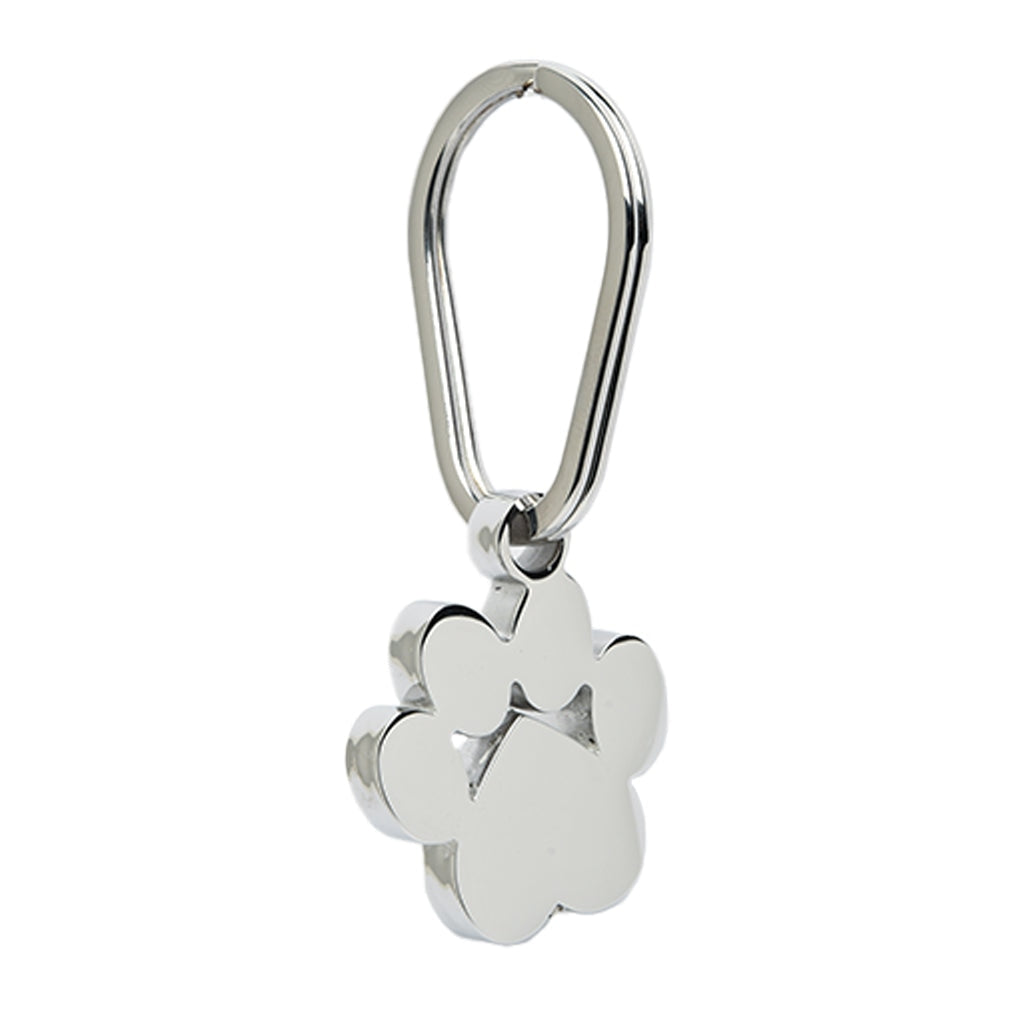 J-096- Large Pawprint Keychain - Silver