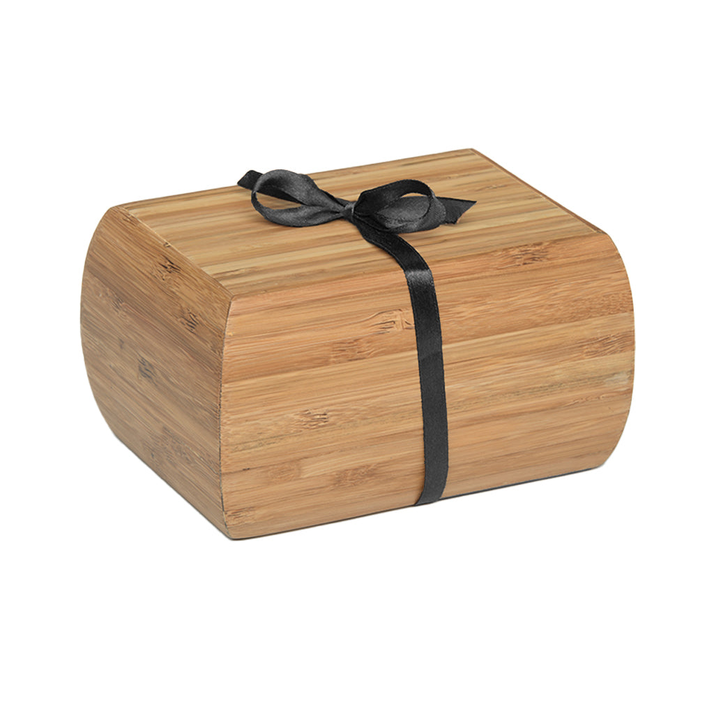 MEDIUM - Bamboo Urn - 1024 - Curved edges with Satin ribbon  - Case of 18