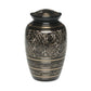 ADULT - Classic Brass Urn -1574- Black and Gold Etched