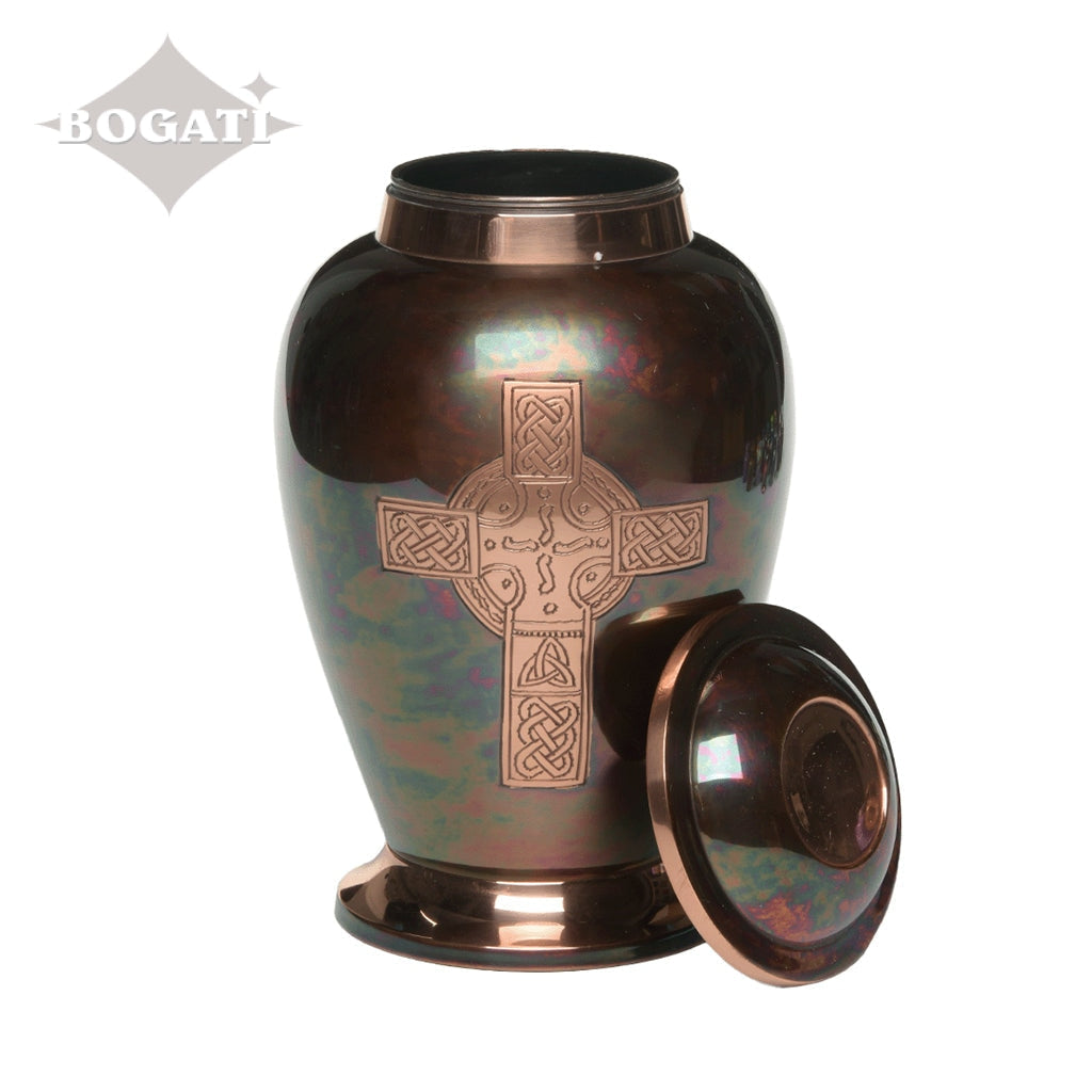 ADULT - Brass Urn -1958-  Iridescent Copper Overlay
