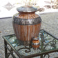 ADULT -Classic Alloy Urn -3251– Washed Brown & White with Leaves and Vines