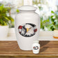KEEPSAKE -Alloy Urn -4000- WHITE with BALD EAGLE and AMERICAN FLAG