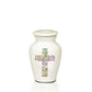 KEEPSAKE -Alloy Urn -4000- WHITE with CROSS and HEARTS Design Bogati©