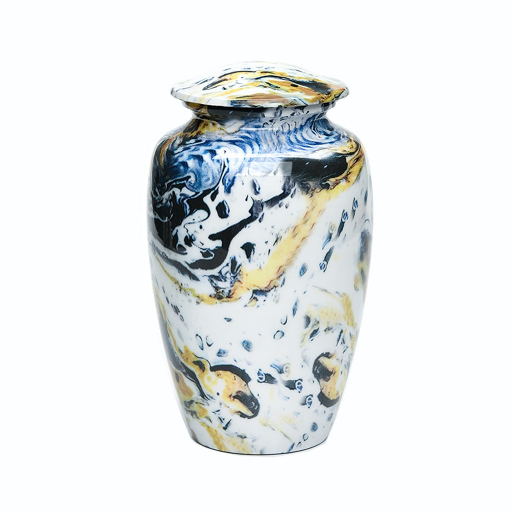 ADULT Classic Alloy Urn -9004-  Venetian Blue Swirl