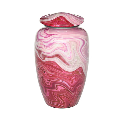 ADULT Classic Alloy Urn -9008- Red and Pink Swirl