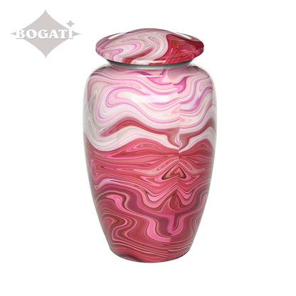 ADULT Classic Alloy Urn -9008- Red and Pink Swirl