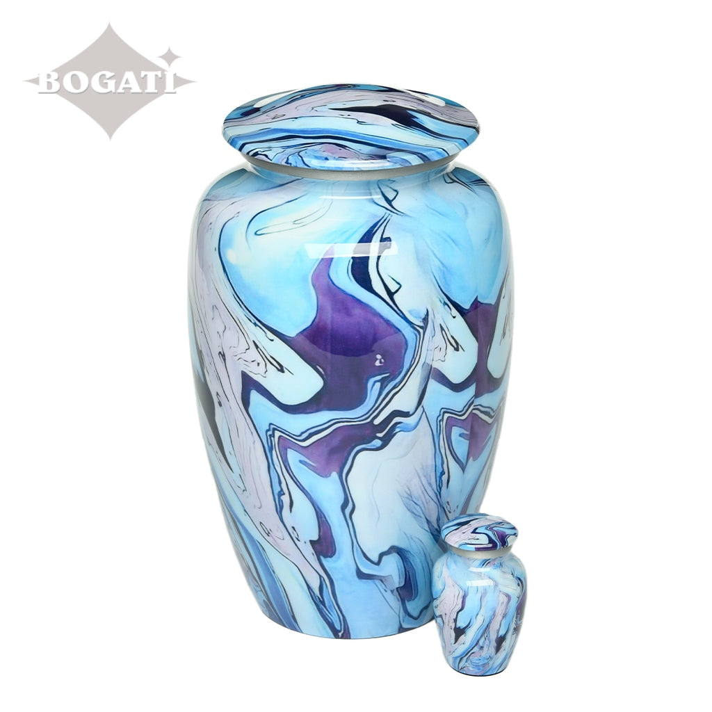 ADULT Classic Alloy Urn -9010- Blue and Purple Swirl