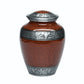 ADULT -Classic Alloy Urn -3250– ESPRESSO BROWN with FEATHERED BAND