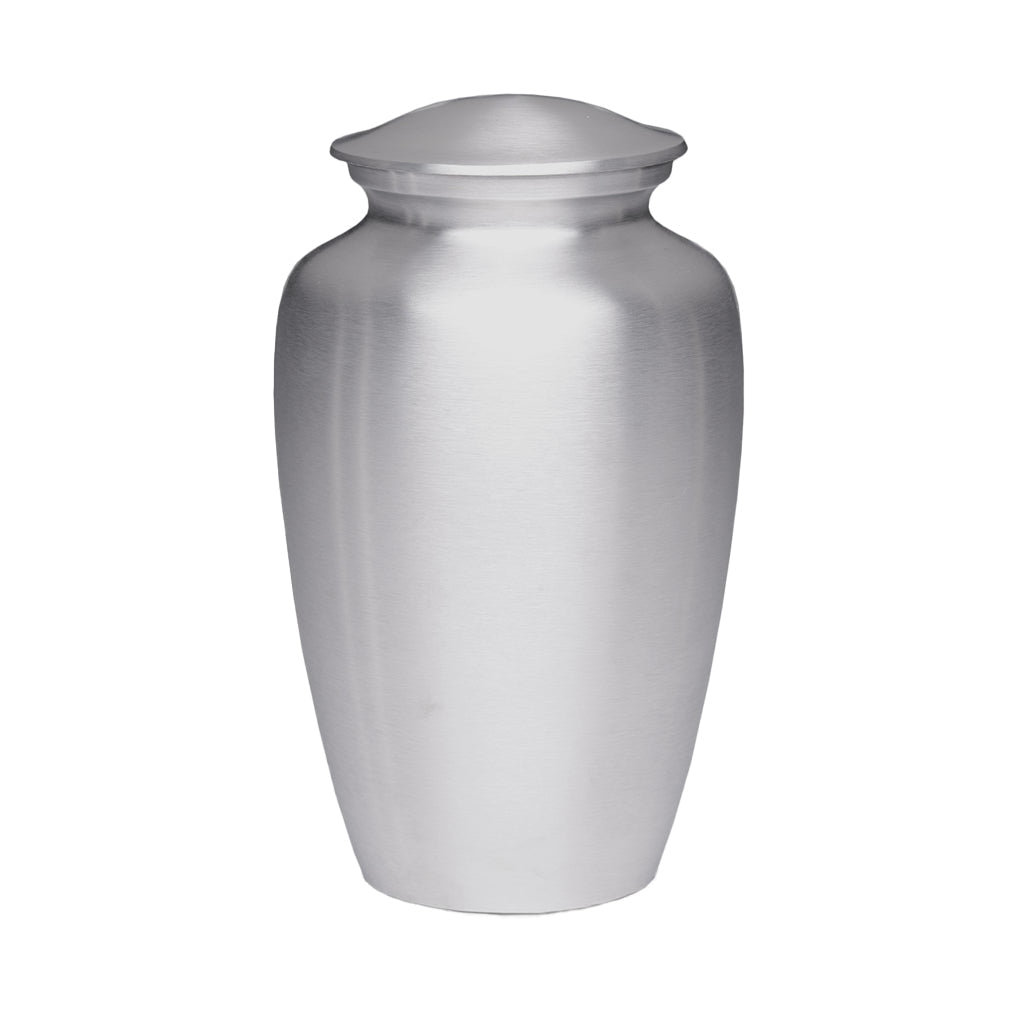 ADULT – Classic Alloy Urn AU-CLB - Brushed Silver Look