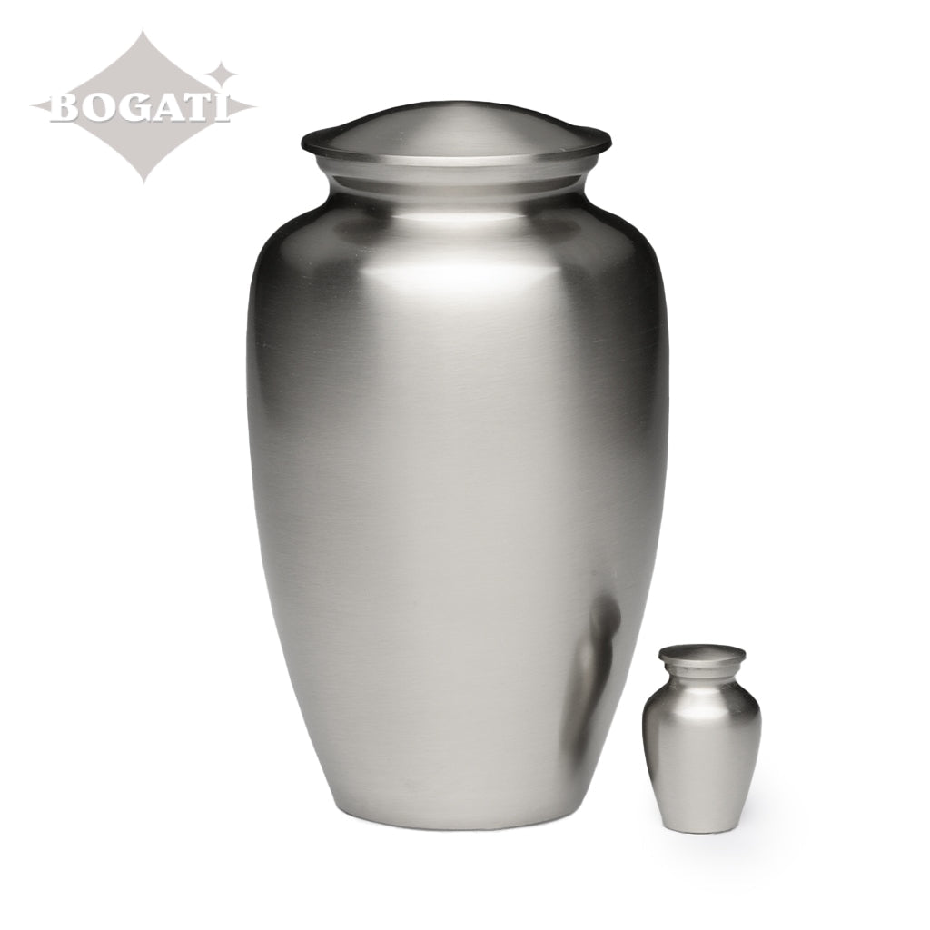 KEEPSAKE -Alloy Urn AU-CLB – BRUSHED SILVER LOOK