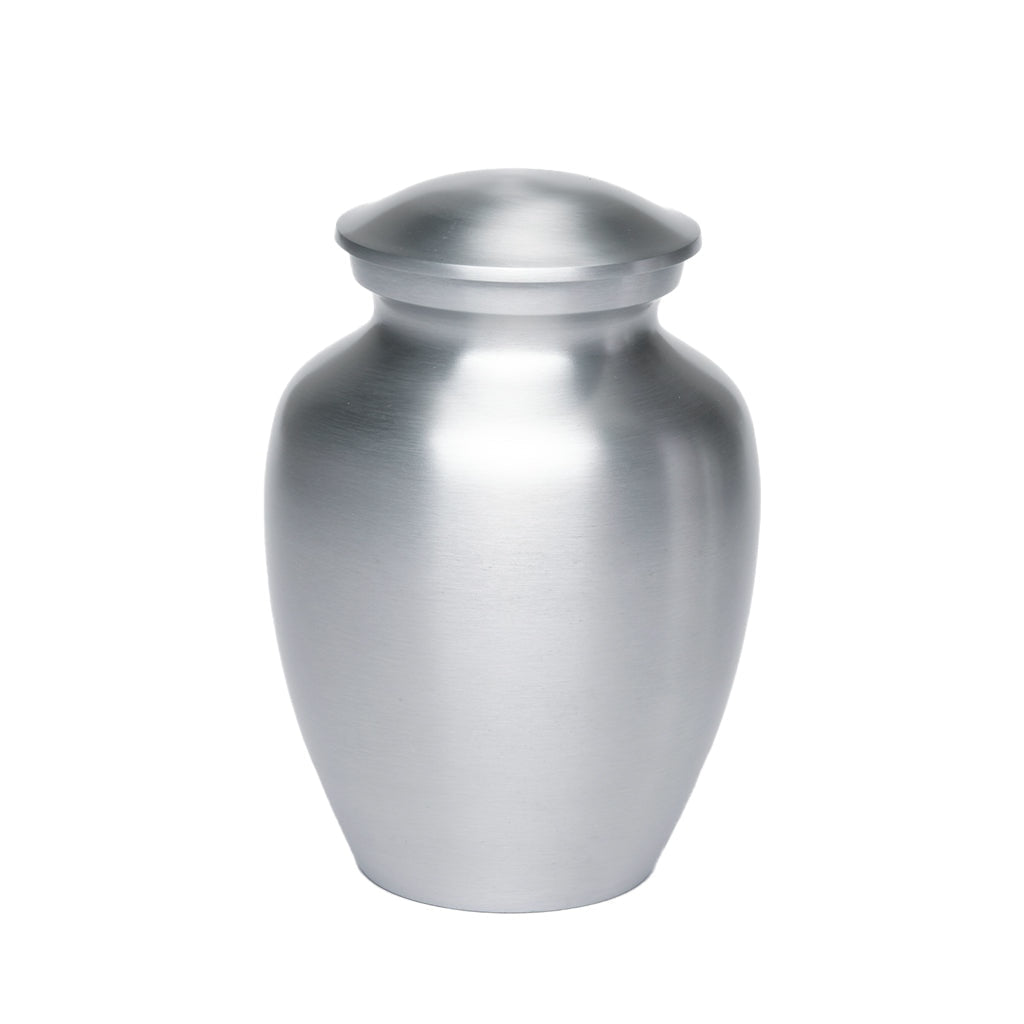 MEDIUM – Classic Alloy Urn AU-CLB – Brushed Silver Look