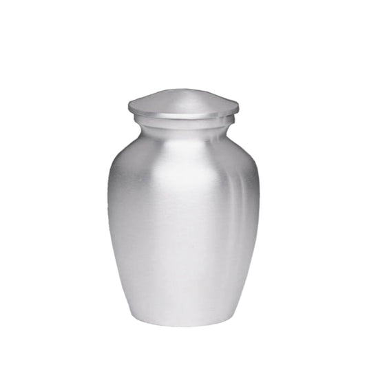 SMALL– Classic Alloy Urn AU-CLB – BRUSHED SILVER LOOK