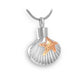 J-002 - Scallop Shell with Starfish - Silver and Gold-tones - Pendant with Chain