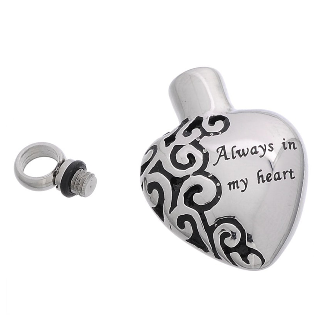 J-006 - “Always In My Heart”  - Silver-tone - Pendant with Chain  - Pack of 10