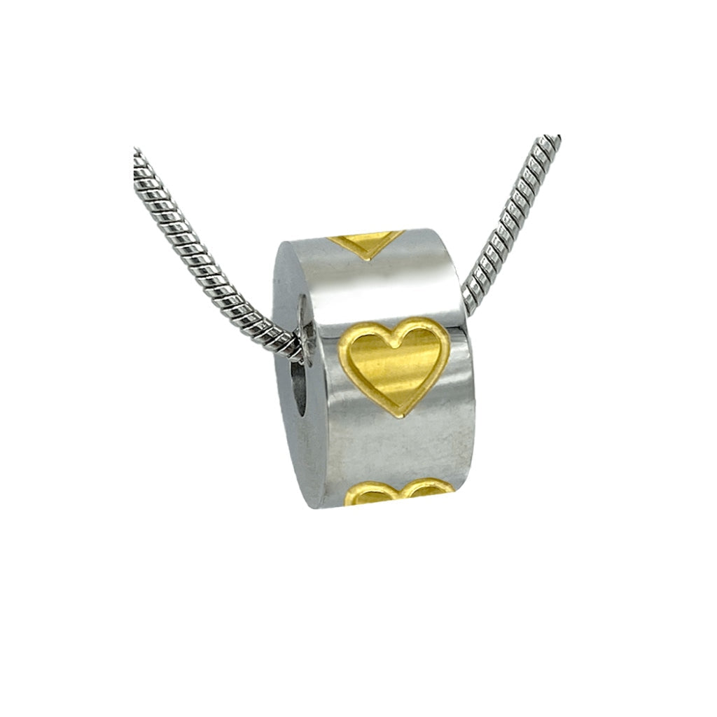 J-053- Four Hearts Charm Bead - Pendant with Chain