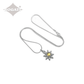 J-128 - Summer Sun with Yellow Stone - Silver-tone - Pendant with Chain