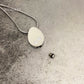J-1502 - Teardrop with Paw Prints - Silver-tone - Pendant with Chain