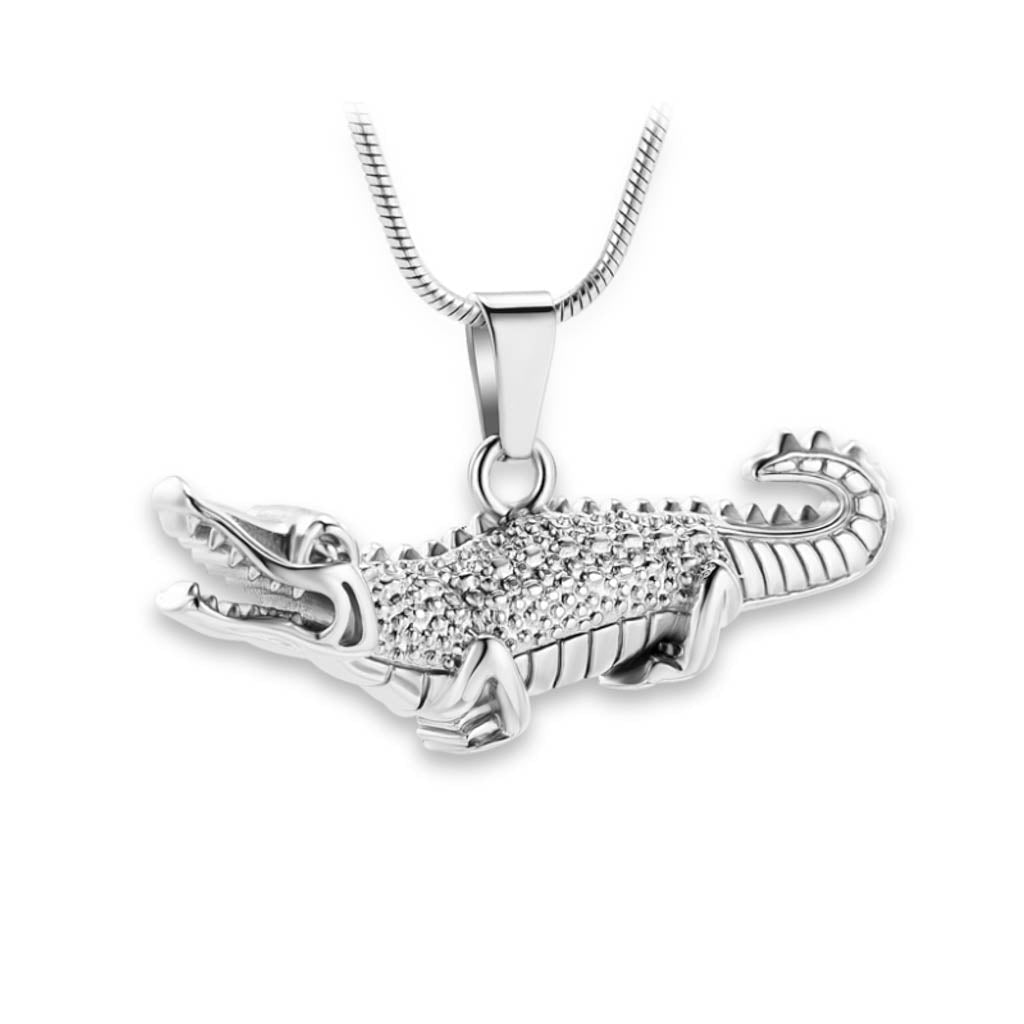 J-156 - Alligator - Silver-tone - Pendant with Chain