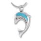 J-160 - Blue Dolphin - Silver-tone - Pendant with Chain