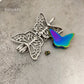 J-2055 - Rainbow Butterfly Locket - Pendant with Chain and Chain