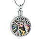 J-2110 - Giraffes on Abalone - Pendant with Chain