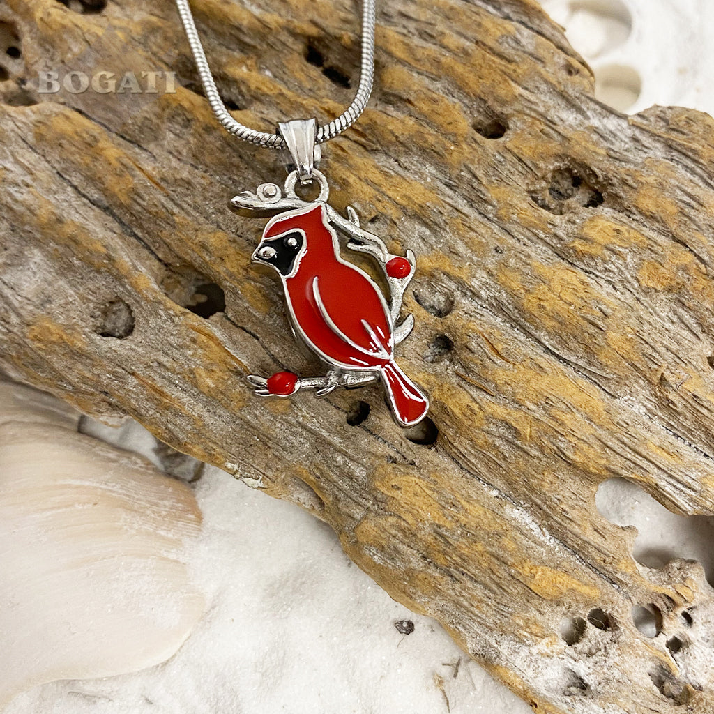 J-2275 Red Cardinal - Pendant with Chain