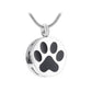 J-400 - Paw Print with Bones Circle - Pendant with Chain