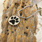 J-400 - Paw Print with Bones - Silver-tone - Pendant with Chain  - Pack of 10