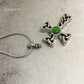 J-601 - Celtic Cross with Green Stone - Pendant with Chain