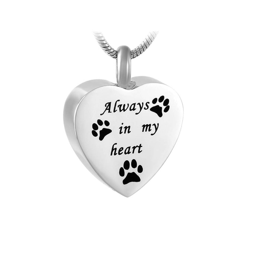 J-625 - Three Paw Print with “Always in my Heart” - Pendant with Chain